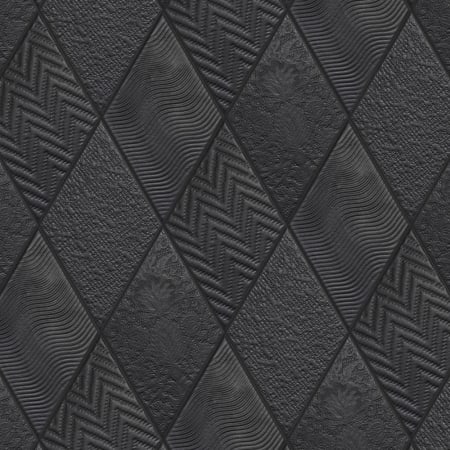 Merola Tile Rhombus - 6" x 10" Diamond Floor and Wall Tile - Glossy Visual - Sold by Carton (11.4 SF/Carton) Black
