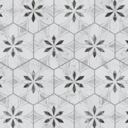Merola Tile Classico - 7" x 8" Hexagon Floor and Wall Tile - Satin Visual - Sold by Carton (7.5 SF/Carton) Dahlia Light