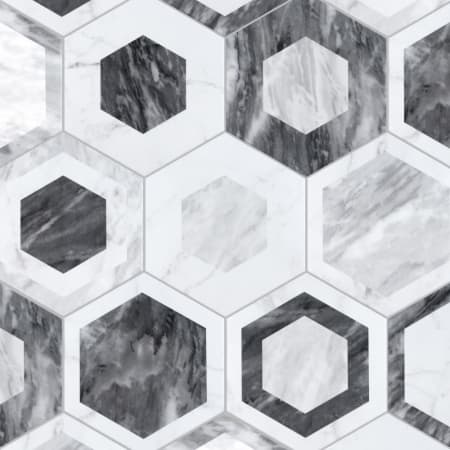 Merola Tile Classico Bardiglio Hex - 7" x 8" Hexagon Wall Tile - Textured Visual - Sold by Carton (7.5 SF/Carton) Geo