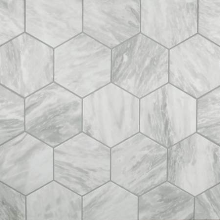 Merola Tile Classico Bardiglio Hex - 7" x 8" Hexagon Wall Tile - Textured Visual - Sold by Carton (7.5 SF/Carton) Light