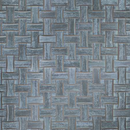 Merola Tile Cassis Dog Bone Basketweave - 10" x 10" Block Random Floor and Wall Tile - Satin Visual - Sold by Carton (7.1 SF/Carton) Black / Black Dot