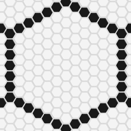Merola Tile Metro - 1" x 1" Hexagon Penny Floor and Wall Mosaic Tile - Matte Tile Visual - Sold by Carton (6.5 SF/Carton) Matte White