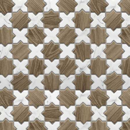Merola Tile Llama 2 Inch Star - 12" x 12" Floor and Wall Tile - Textured Visual - Sold by Carton (10 SF/Carton) Noce / Cal Cross