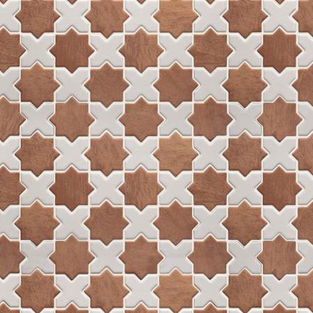 Merola Tile Sentier des cotto - 12" x 12" Geometric Floor and Wall Tile - Textured Visual - Sold by Carton (10 SF/Carton) Brown