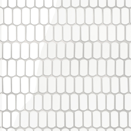 Merola Tile Hudson Capsule - 12" x 13" Geometric Floor and Wall Tile - Satin Visual - Sold by Carton (11.4 SF/Carton) White