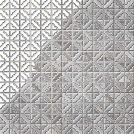 Merola Tile Hudson Tower - 12" x 12" Pinwheel Floor and Wall Tile - Glossy Visual - Sold by Carton (10.2 SF/Carton) Grey Eye