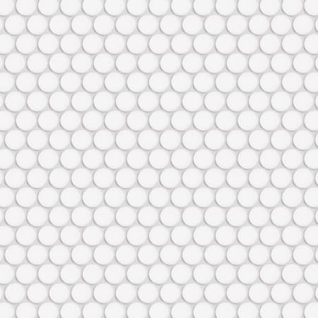 Merola Tile Hudson Penny Round - 1" x 1" Circle Penny Floor and Wall Mosaic Tile - Glossy Tile Visual - Sold by Carton (10.5 SF/Carton) White