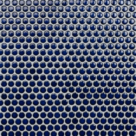 Merola Tile Hudson Penny Round - 1" x 1" Circle Penny Floor and Wall Mosaic Tile - Glossy Porcelain Visual - Sold by Carton (10.5 SF/Carton) Blue Eye