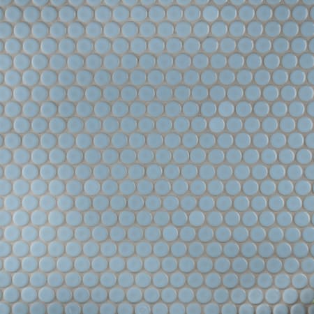 Merola Tile Hudson Penny Round - 1" x 1" Circle Penny Floor and Wall Mosaic Tile - Glossy Porcelain Visual - Sold by Carton (10.5 SF/Carton) Cashmere Blue