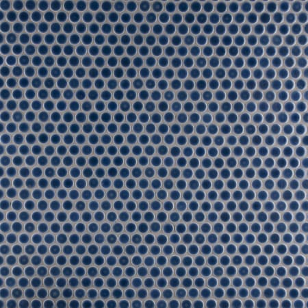 Merola Tile Hudson Penny Round - 1" x 1" Circle Penny Floor and Wall Mosaic Tile - Glossy Porcelain Visual - Sold by Carton (10.5 SF/Carton) Denim Blue