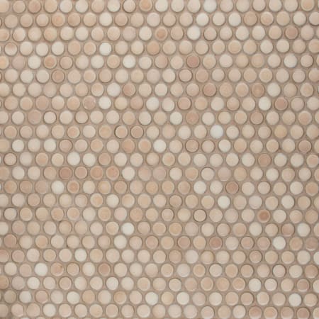 Merola Tile Hudson Penny Round - 1" x 1" Circle Penny Floor and Wall Mosaic Tile - Glossy Porcelain Visual - Sold by Carton (10.5 SF/Carton) Truffle