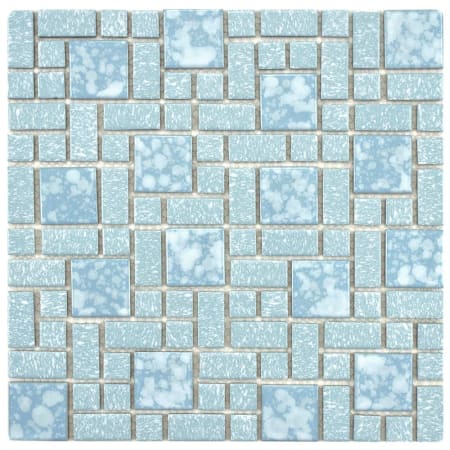 Merola Tile University - 12" x 12" Rectangle, Square Block Random Floor and Wall Mosaic Tile - Textured Porcelain Visual - Sold by Carton (9.8 SF/Carton) Blue