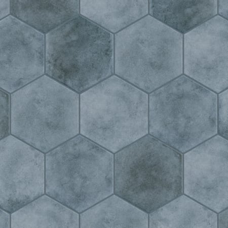 Merola Tile Matter - 8" x 9" Hexagon Floor and Wall Tile - Glossy, Matte Visual - Sold by Carton (3.8 SF/Carton) Blue