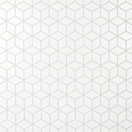 Merola Tile Metro Rhombus - 2" x 3" Diamond Cubed Floor and Wall Mosaic Tile - Matte Tile Visual - Sold by Carton (9 SF/Carton) White