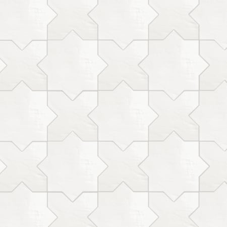 Merola Tile Argile Star - 7" x 7" Specialty Floor and Wall Tile - Glossy Visual - Sold by Piece Bianco