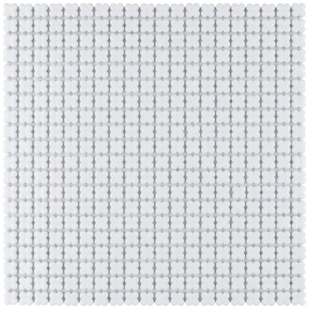 Merola Tile Fioretti - 1" x 1" Geometric Floor and Wall Tile - Glossy Visual - Sold by Sheet (1.02 SF/Sheet) Glossy Blanco