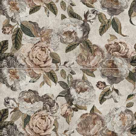Merola Tile Parete Fiori - 24" x 47" Rectangle Floor and Wall Tile - Matte Visual - Sold by Carton (92.4 SF/Carton) Beige