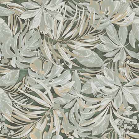 Merola Tile Parete Tropici - 24" x 47" Rectangle Floor and Wall Tile - Glossy, Matte, Satin Visual - Sold by Carton (92.4 SF/Carton) Green