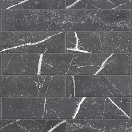 Merola Tile Tinos - 3" x 17" Rectangle Floor and Wall Tile - Glossy Visual - Sold by Carton (12 SF/Carton) Black