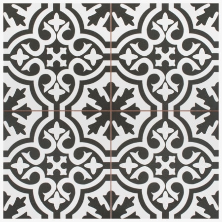 Merola Tile Berkeley - 18" x 18" Square Floor and Wall Tile - Textured Visual - Sold by Carton (13.14 SF/Carton) Black