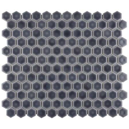 Merola Tile Hudson - 1" x 1" Hexagon Geometric Floor and Wall Mosaic Tile - Glossy Tile Visual - Sold by Carton (11.2 SF/Carton) Imperial Gray