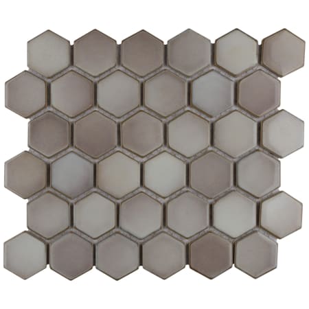 Merola Tile Hudson - 2" x 2" Hexagon Geometric Floor and Wall Mosaic Tile - Glossy Visual - Sold by Carton (9.7 SF/Carton) Dove Gray