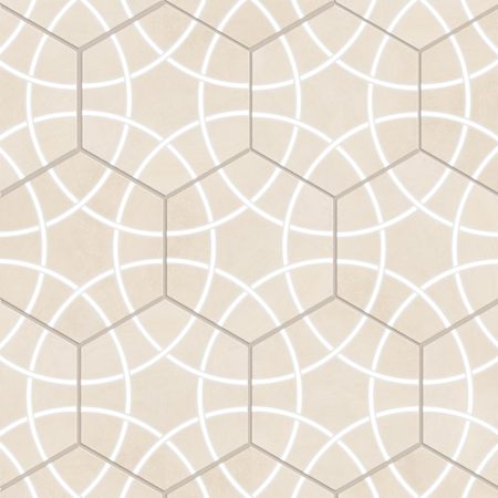 Merola Tile Bari Hex - 11" x 13" Floor and Wall Tile - Glossy, Matte, Satin Visual - Sold by Carton (10.92 SF/Carton) Sand Deco