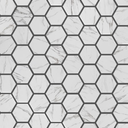 Merola Tile Flo - 2" x 2" Hexagon Geometric Floor and Wall Mosaic Tile - Polished Marble Visual - Sold by Carton (10 SF/Carton) Hex White