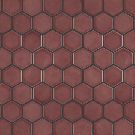 Merola Tile Tribeca - 2" x 2" Hexagon Geometric Floor and Wall Mosaic Tile - Matte Tile Visual - Sold by Carton (10 SF/Carton) Glossy Rusty Red