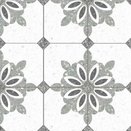 Merola Tile Riviera Octagon - 8" x 8" Encaustic Floor and Wall Tile - Matte Visual - Sold by Carton (10.75 SF/Carton) Antibes Verde