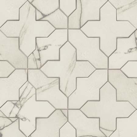 Merola Tile Istanbul Templar - 8" x 8" Geometric Floor and Wall Tile - Glossy, Matte, Satin Visual - Sold by Carton (6.37 SF/Carton) Shield Day with Day Cross