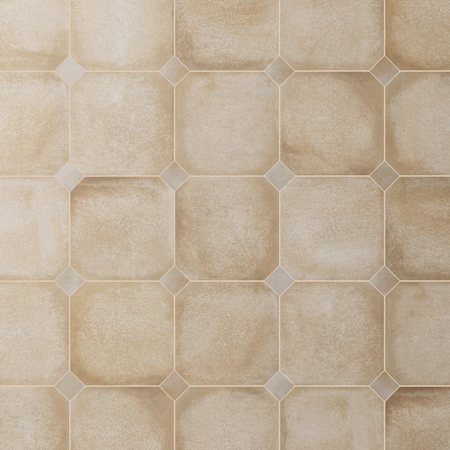Merola Tile Laverton Octagon - 8" x 8" Geometric Floor and Wall Tile - Matte Visual - Sold by Carton (11.25 SF/Carton) Beige with Taco Arena