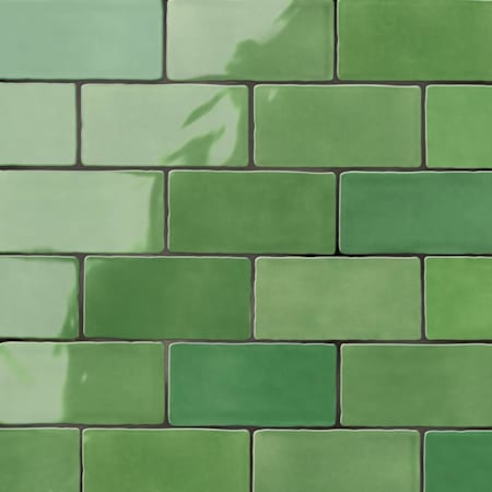 Merola Tile Viva - 3" x 6" Subway Wall Tile - Glossy Visual - Sold by Carton (4.16 SF/Carton) Aloe