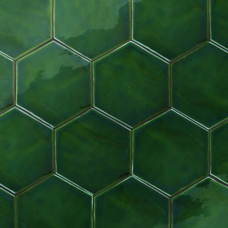 Merola Tile Viva Hex Antic - 6" x 7" Hexagon Wall Tile - Glossy Visual - Sold by Carton (9.24 SF/Carton) Verde