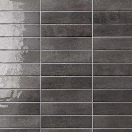 Merola Tile Tribeca Studio - 2" x 10" Wall Tile - Satin Visual - Sold by Carton (5.38 SF/Carton) Basalt