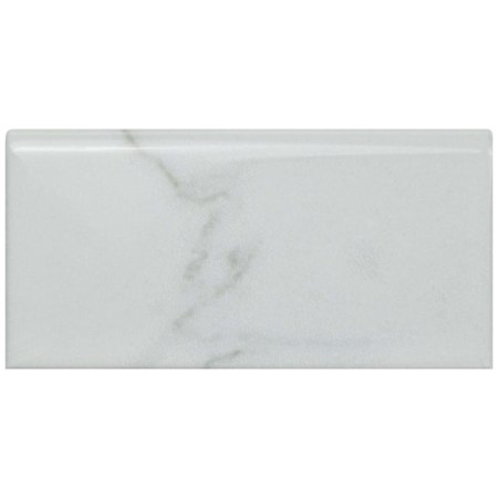 Merola Tile Classico Carrara 6" x 3" Matte Ceramic Thin-Set Tile Bullnose - Sold by Piece (0.5 LF/Piece) Carrara