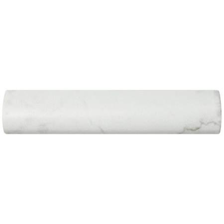 Merola Tile Classico Carrara 6" x 1" Matte Ceramic Thin-Set Tile Bullnose - Sold by Piece (0.5 LF/Piece) Carrara