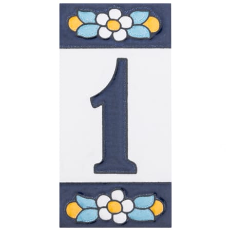 Merola Tile Sevillano Flora Number 2 in. x 4 in. Rectangle Hand Painted Look Wall Tile- Smooth w/ Pattern Ceramic Visual - Sold by Piece
 Address Numbers 1