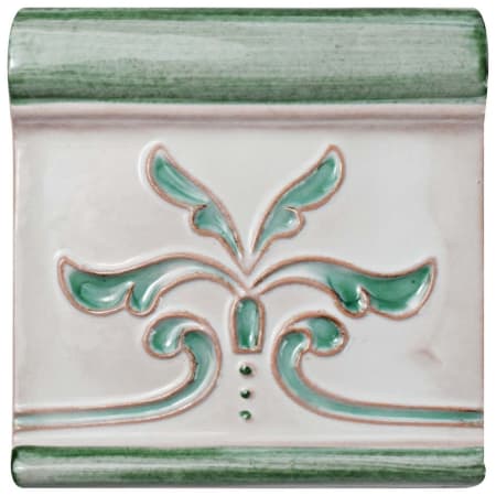 Merola Tile Novecento Friso 5" x 5" Matte Ceramic Thin-Set Tile Decorative Accent - Sold by Piece (0.43 LF/Piece) Aguamarina