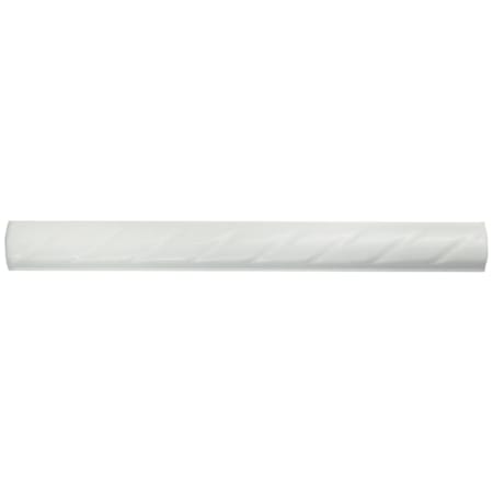 Merola Tile White Rope 10" x 1" Matte Ceramic Thin-Set Tile Pencil Rail - Sold by Piece (0.81 LF/Piece) White