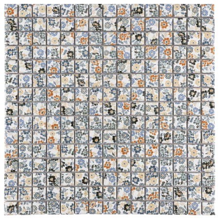 Merola Tile Spring Flower - 1" x 1" Square Encaustic Floor and Wall Mosaic Tile - Glossy Porcelain Visual - Sold by Carton (10.2 SF/Carton) Flora