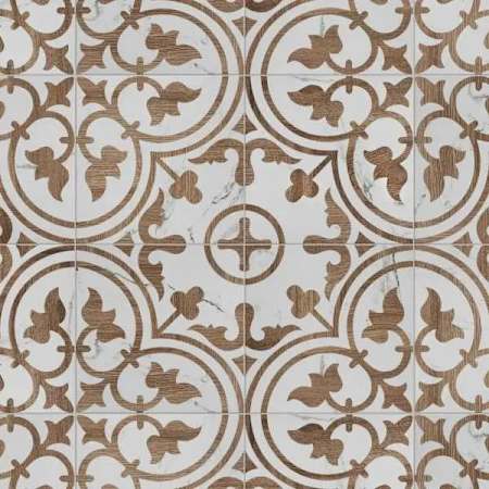 Merola Tile Llama Arte - 10" x 10" Encaustic Floor and Wall Tile - Matte Visual - Sold by Carton (8.61 SF/Carton) Noce