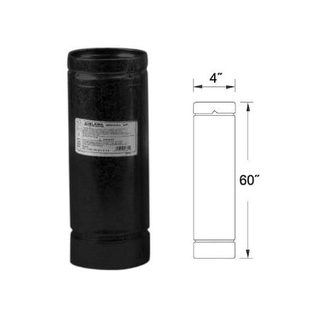 Metalbest 4" Inner Diameter - Type L Pellet Vent Pipe - Double Wall - 60" Pipe Length Black