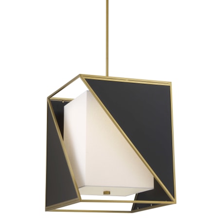 Metropolitan Aspect 18" Wide LED Pendant with White Linen Shade Coal / Soft Brass