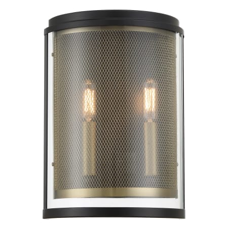Metropolitan Soho 2 Light 13" Tall Wall Sconce Coal / Soft Brass