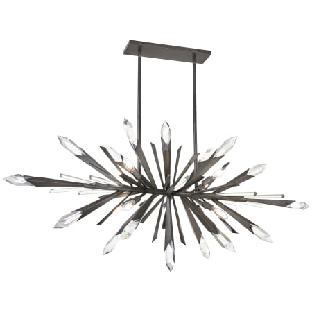 Metropolitan Elsa 8 Light 58" Wide Crystal Linear Chandelier Midnight Graphite