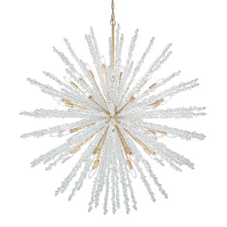 Metropolitan Aisi 40 Light 52" Wide Taper Candle Sputnik Chandelier Fawn Gold / Sea Glass Accents