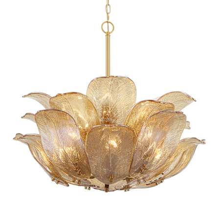 Metropolitan Orchid 10 Light 29" Wide Multi Light Pendant Legacy Brass / Amber