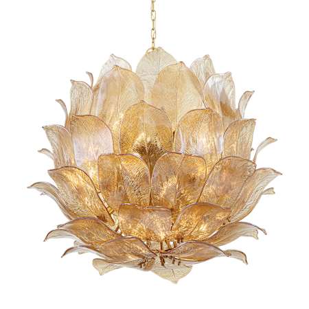 Metropolitan Orchid 24 Light 36" Wide Multi Light Pendant Legacy Brass / Amber