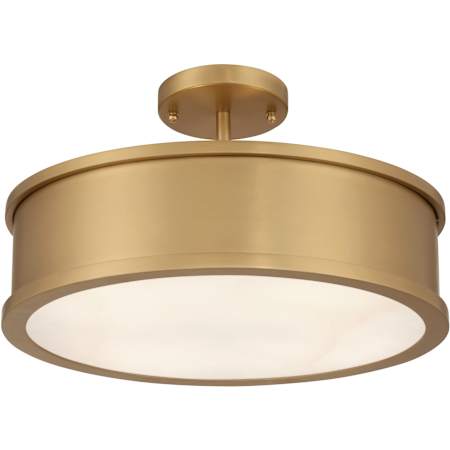 Metropolitan Wynn 4 Light 16" Wide Semi-Flush Drum Ceiling Fixture with Alabaster Shade Legacy Brass